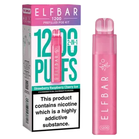 Strawberry Raspberry Cherry Ice Elfbar 1200 Pod Kit