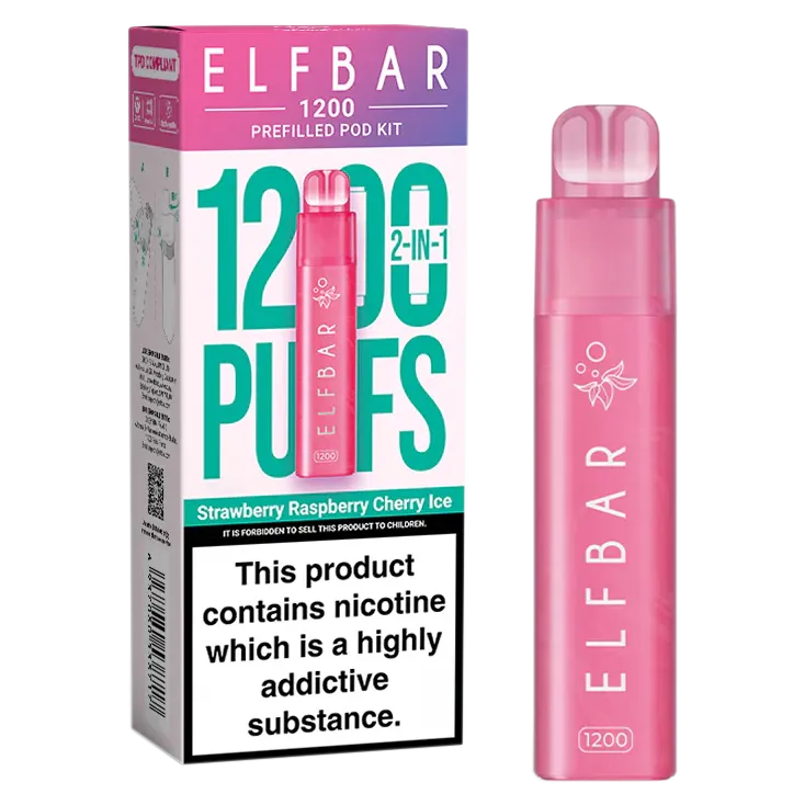 Strawberry Raspberry Cherry Ice Elfbar 1200 Pod Kit