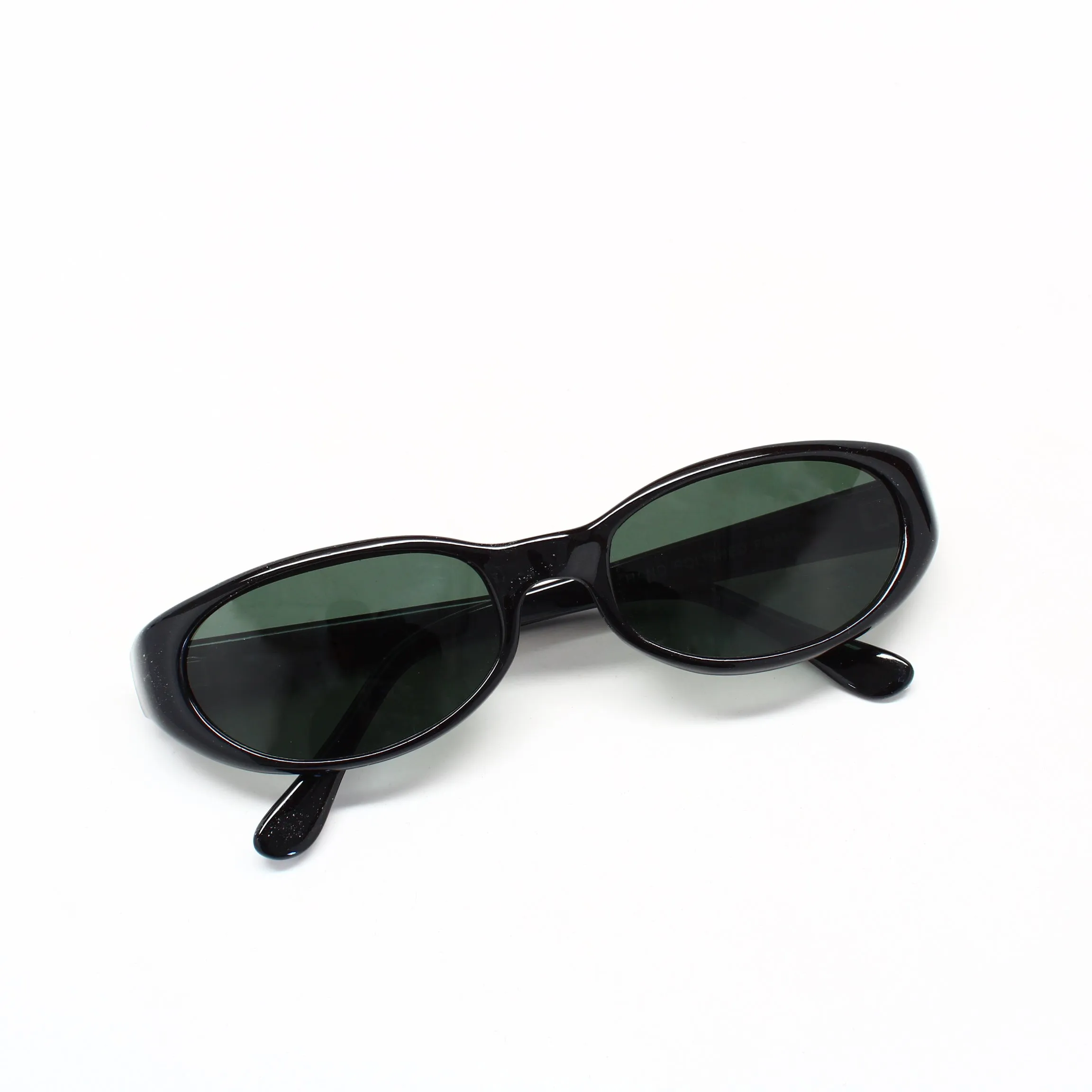 //Style 27// Vintage Standard Size 90s Mod Oval Sunglasses - Black