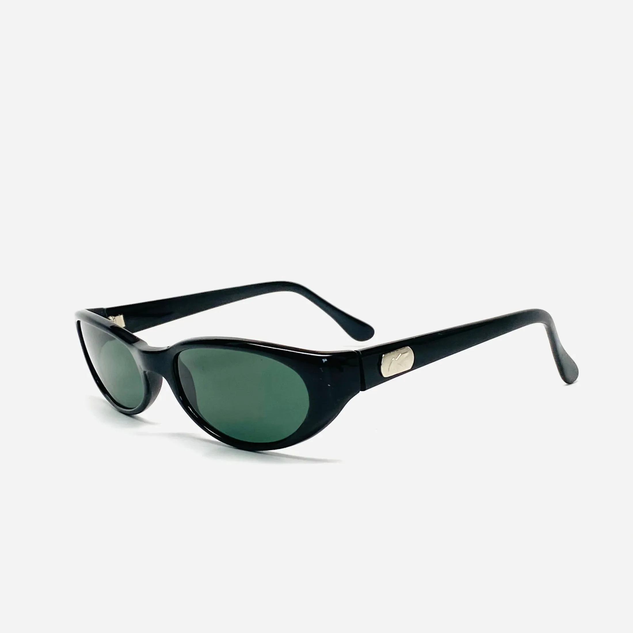 //Style 27// Vintage Standard Size 90s Mod Oval Sunglasses - Black
