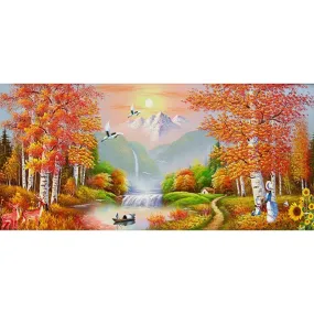 Sunset Crane - Full Round Diamond - 100x50CM