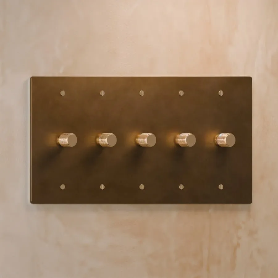 The Brass 3-Way Rotary Dimmer Switch (1 to 5 Gang)