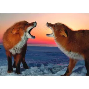 Two Foxes Barks AnimalEmbroider - Full Diamond Painting - 40x30cm