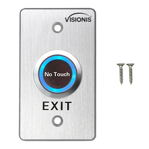 Visionis 10 Pack FPC-7570 VIS-7029 Indoor Stainless Steel No Touch Infrared Request To Exit Button With Time Delay Mid Size NO, COM And NC Outputs