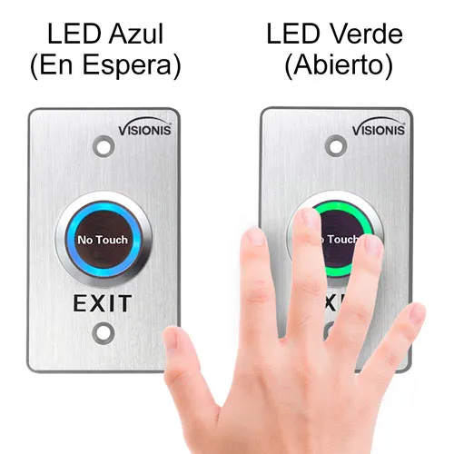Visionis 10 Pack FPC-7570 VIS-7029 Indoor Stainless Steel No Touch Infrared Request To Exit Button With Time Delay Mid Size NO, COM And NC Outputs